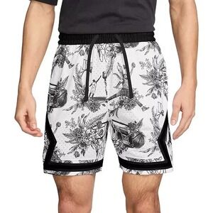 Nike Air Jordan Printed Diamond Dri-FIT Sport Mesh‎ Shorts White XXL FV8614-100
